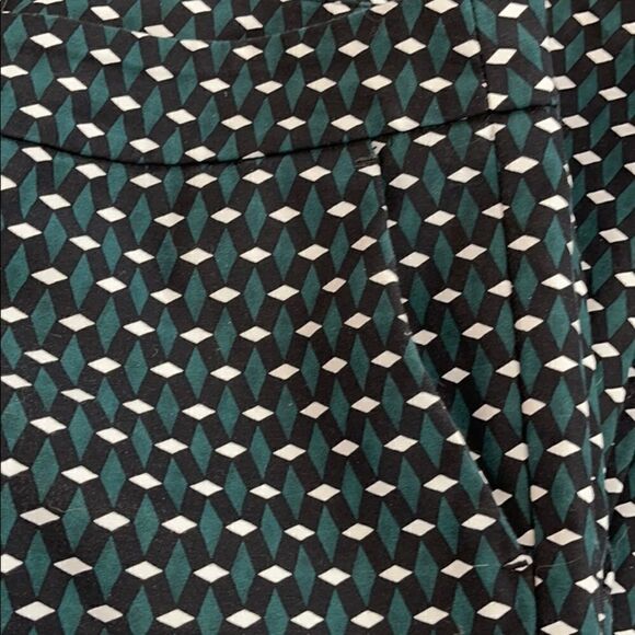 𝅺halogen Green Diamond Print Crop Ankle Pants Sz 12 - Picture 4 of 15
